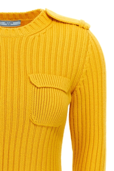 Shop Prada Women Wool And Cachemire Sweater In Yellow