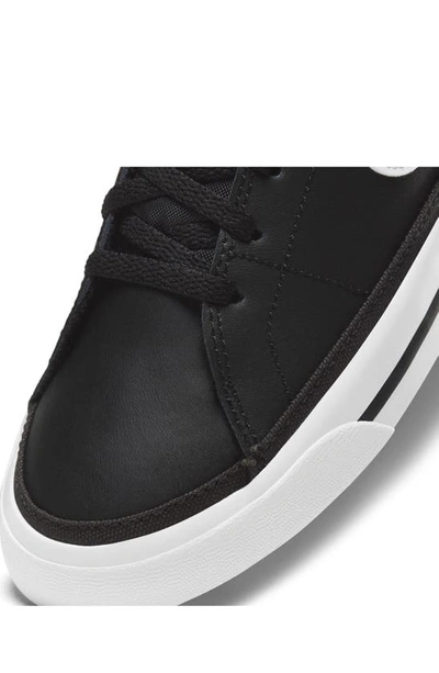Shop Nike Kids' Court Legacy Sneaker In Black/ White/ Light Brown