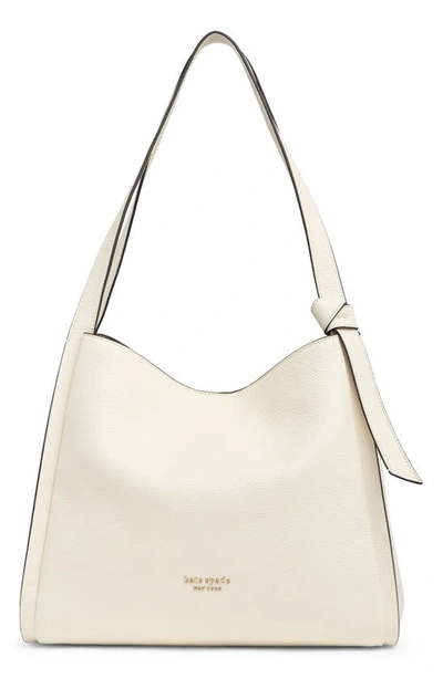 Shop Kate Spade Knott Large Leather Shoulder Bag In Cream.