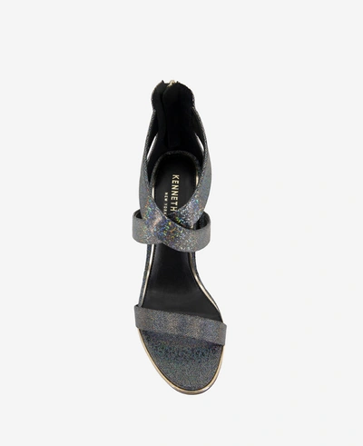 Shop Kenneth Cole Brooke Cross Strap Heeled Sandal In Black,multi Micro