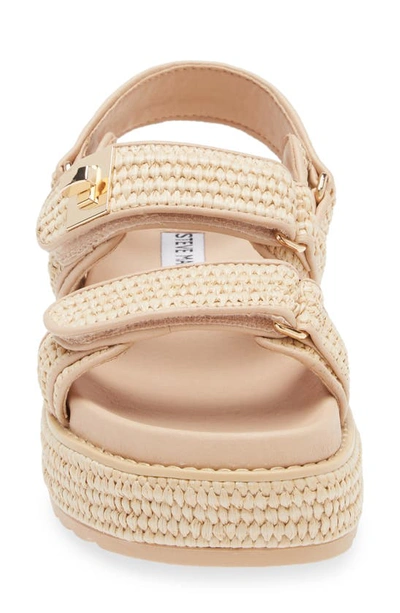 Shop Steve Madden Bigmona Raffia Slingback Platform Sandal In Bone Raffia