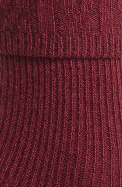 Oroblu Hilda Wool & Cashmere Blend Crew Socks In Bordeaux