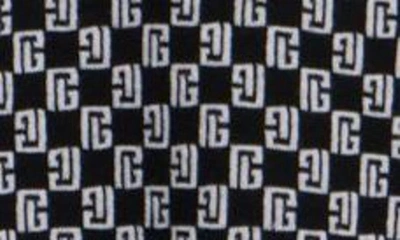 Shop Balmain Monogram Jacquard Short Sleeve Merino Wool Polo Sweater In Eab Black/ White