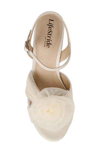 Shop Lifestride Last Dance Tulle Flower Platform Sandal In Bone