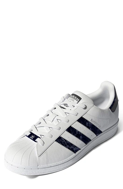 Shop Adidas Originals Superstar Sneaker In White/ Night Sky/ Silver