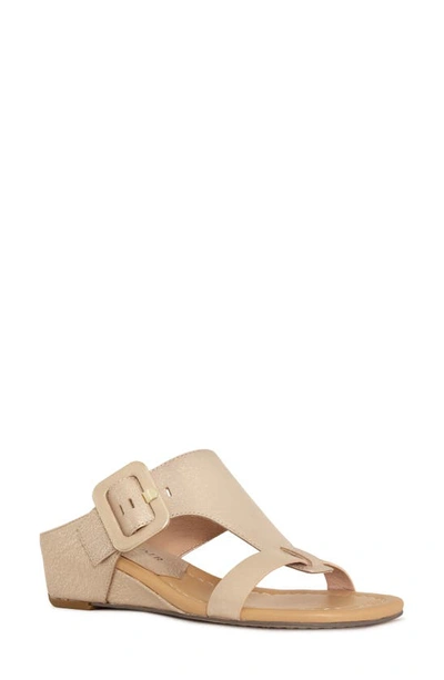 Shop Donald Pliner Ofelia Wedge Slide Sandal In Pale Gold