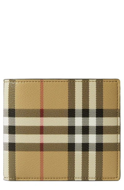 Shop Burberry Vintage Check Coated Canvas Bifold Wallet In Archive Beige
