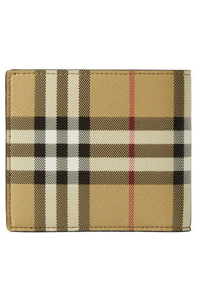 Shop Burberry Vintage Check Coated Canvas Bifold Wallet In Archive Beige