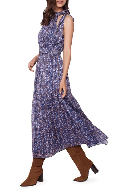 Shop Lost + Wander Water Lily Floral Tiered Midi Dress In Purple Floral
