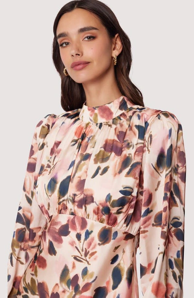 Shop Lost + Wander Thea Floral Print Long Sleeve Minidress In Cream Floral Multi