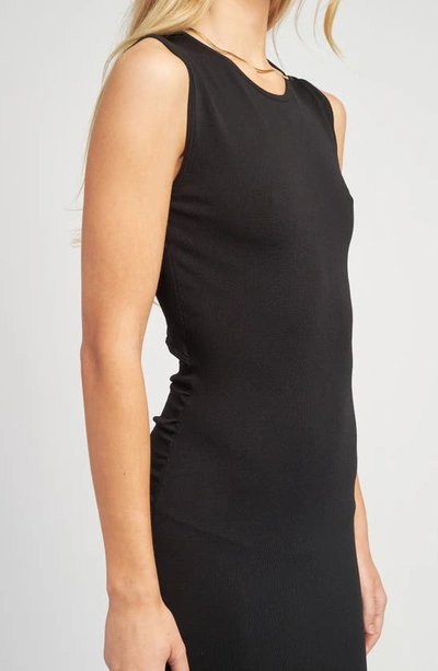 Shop En Saison Copen Sheer Hem Sleeveless Maxi Dress In Black