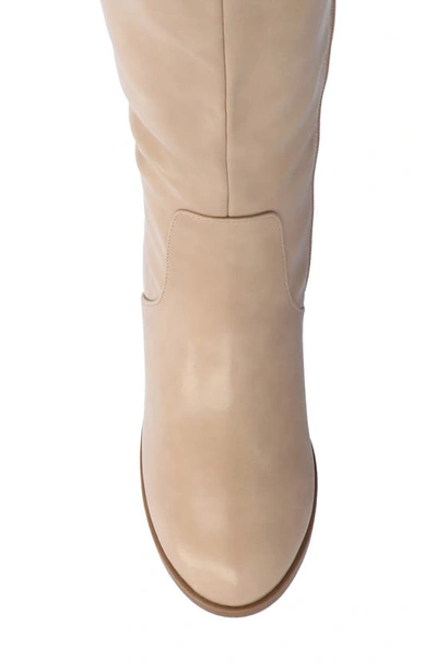 Journee Collection Wide Width Extra Wide Calf Womens Romilly Tru Comfort Foam Stacked Block Heel Round Toe Boots In Tan