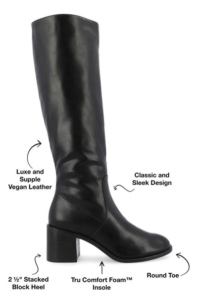 Journee Collection Wide Width Extra Wide Calf Womens Romilly Tru Comfort Foam Stacked Block Heel Round Toe Boots In Black