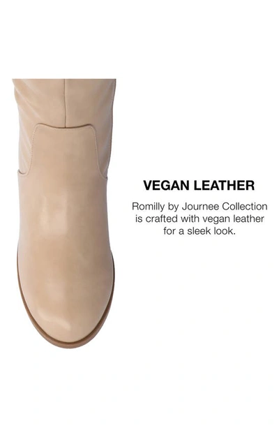 Journee Collection Wide Width Extra Wide Calf Womens Romilly Tru Comfort Foam Stacked Block Heel Round Toe Boots In Tan