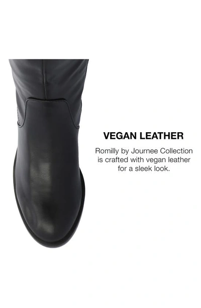 Journee Collection Wide Width Extra Wide Calf Womens Romilly Tru Comfort Foam Stacked Block Heel Round Toe Boots In Black