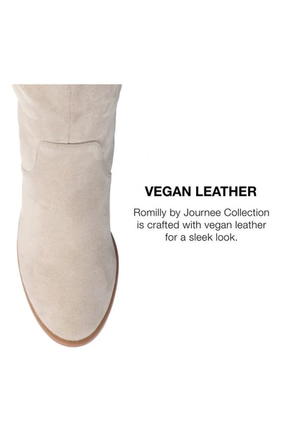Journee Collection Wide Width Extra Wide Calf Womens Romilly Tru Comfort Foam Stacked Block Heel Round Toe Boots In Stone