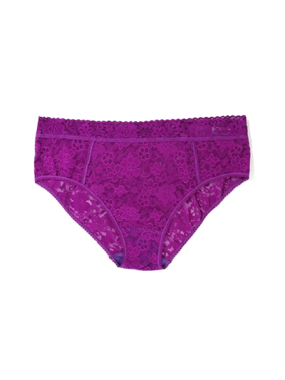 Shop Hanky Panky Plus Daily Lace™ Cheeky Brief Aster Garland Purple In Multicolor