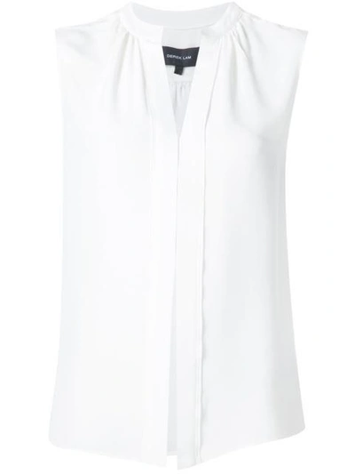 Shop Derek Lam Kara Sleeveless Silk Blouse In White