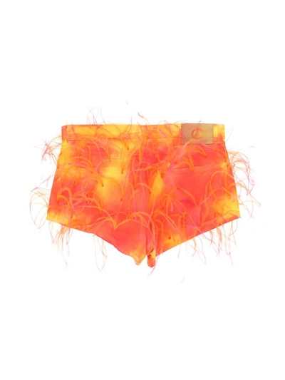 Shop Alanui Shorts In Yellow - Orange Glos