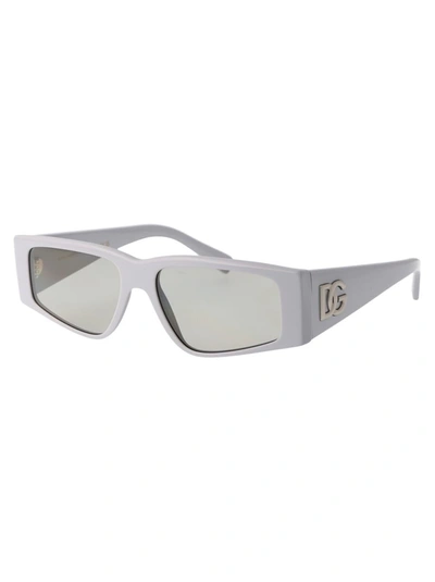 Dolce & Gabbana Dolce And Gabbana Light Grey Rectangular Men's Sunglasses Dg4453f 341887 55 In Gray