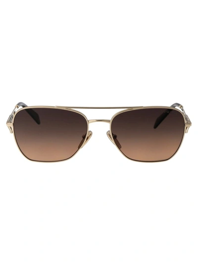 Shop Prada Sunglasses In Zvn50c Pale Gold
