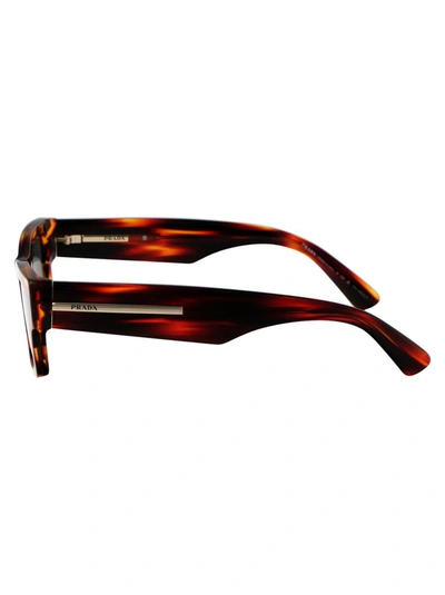Prada Rectangular Frame Sunglasses Sunglasses In 13o03r Red/black Havana