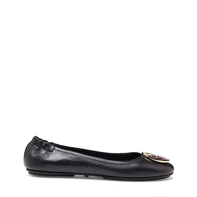 Shop Tory Burch Flat Shoes In Perfect Black / Gold