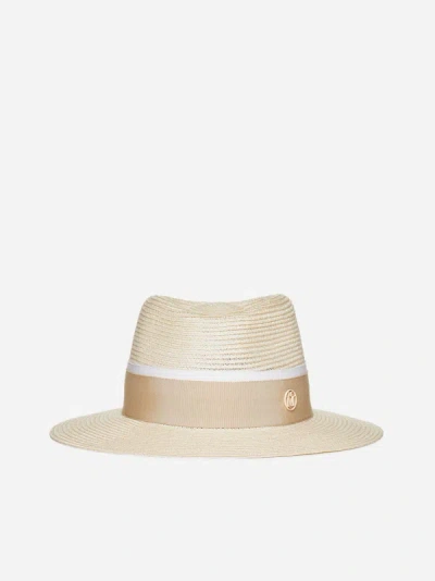 Shop Maison Michel Andre Straw Hat In Natural,beige