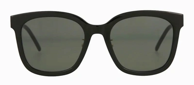 Shop Saint Laurent Slm77k 002 Square Sunglasses In Grey