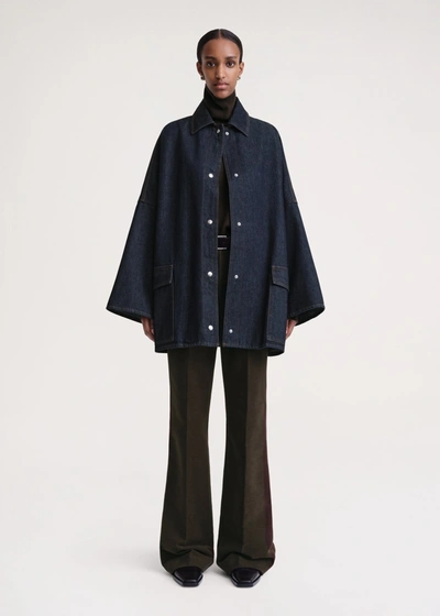 Totême Toteme Oversize Organic Cotton Denim Overshirt In Raw Blue