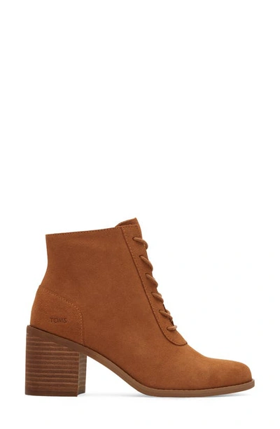 Toms Women's Evelyn Block Heel Lace-up Booties In Brown