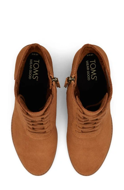 Toms Women's Evelyn Block Heel Lace-up Booties In Brown