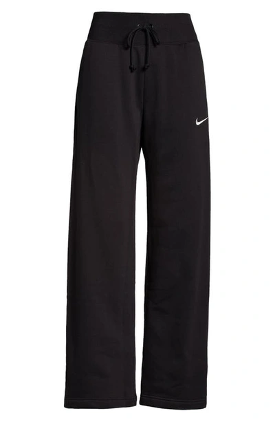 Shop Nike Sportswear Phoenix High Waist Wide Leg Sweatpants In Black/ Sail