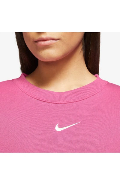 Shop Nike Phoenix Fleece Crewneck Sweatshirt In Pinksicle/ Sail