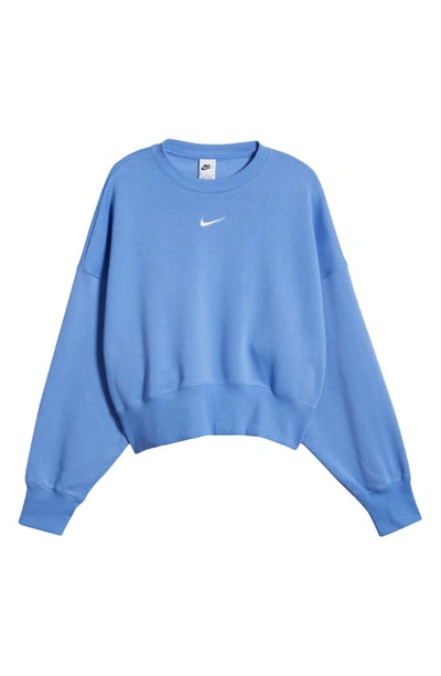Shop Nike Phoenix Fleece Crewneck Sweatshirt In Polar/ Sail