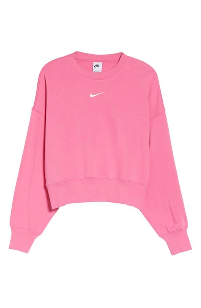 Shop Nike Phoenix Fleece Crewneck Sweatshirt In Pinksicle/ Sail
