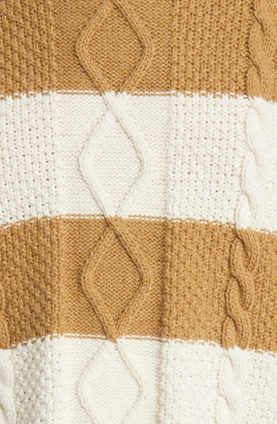 Shop Askk Ny Stripe Crewneck Sweater In Camel Stripe