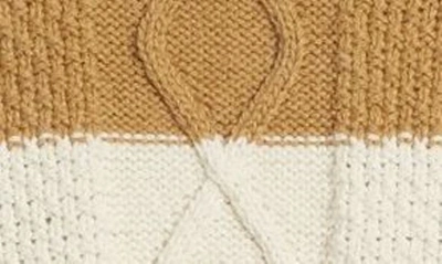 Askk Ny Stripe Crewneck Sweater In Camel Stripe