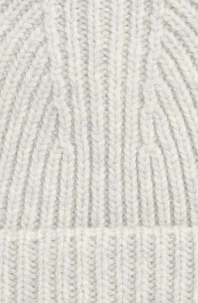 Shop Acne Studios Pansy Face Patch Rib Wool Beanie In Light Grey Melange
