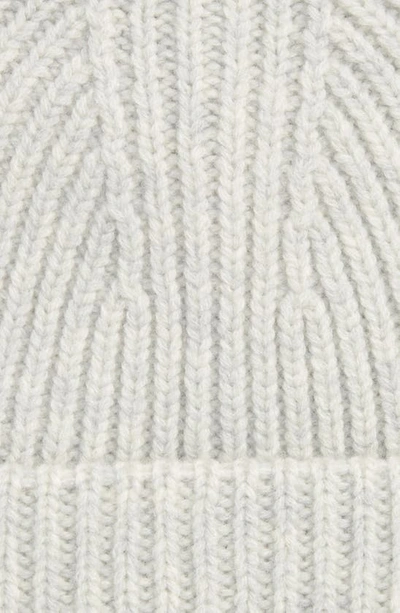 Acne Studios Pansy Face Patch Rib Wool Beanie In Light Grey Melange