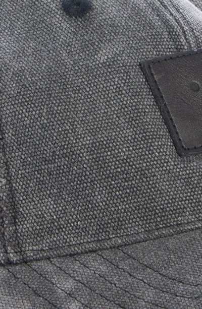Shop Acne Studios Logo Patch Distressed Canvas Baseball Cap In Carbon Grey