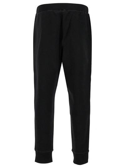 Shop Dsquared2 Black Jogger Pants With Icon Logo Print In Cotton Man