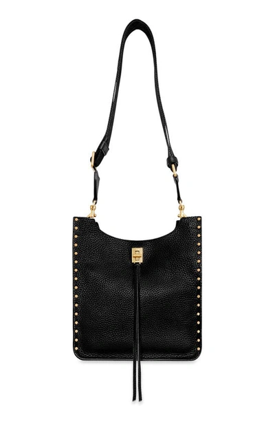 Shop Rebecca Minkoff Medium Darren North/south Leather Shoulder Bag In Black