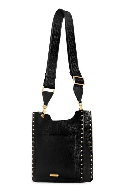 Shop Rebecca Minkoff Medium Darren North/south Leather Shoulder Bag In Black