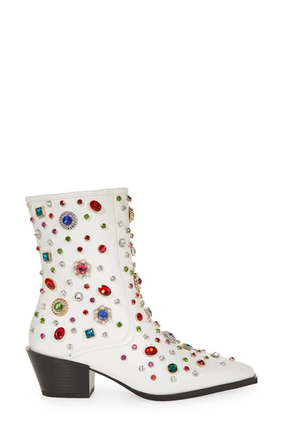 Azalea Wang Sprinkles Pointed Toe Bootie In White