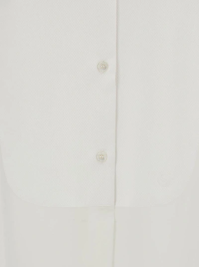Shop Stella Mccartney Oversized White Tuxedo Shirt In Silk Woman