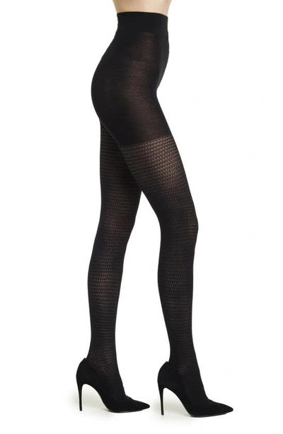 Shop Wolford Openwork Jacquard Tights In Black