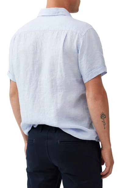 Rodd & Gunn Ellerslie Short Sleeve Linen Button-up Shirt In Iris