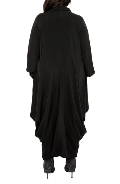 Shop Buxom Couture Drape Maxi Shirtdress In Black