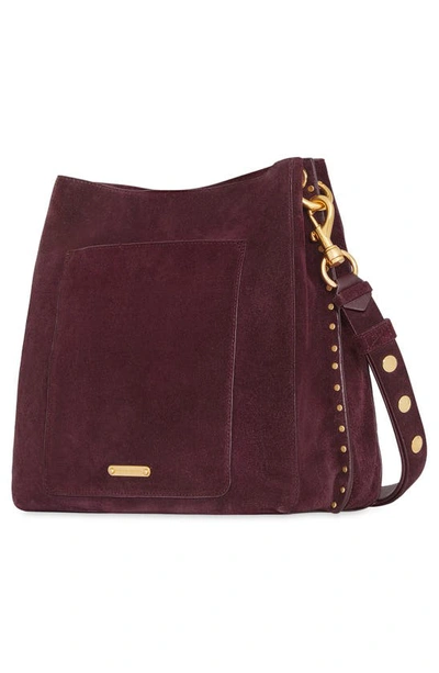 Shop Rebecca Minkoff Darren Deerskin Leather Shoulder Bag In Garnet